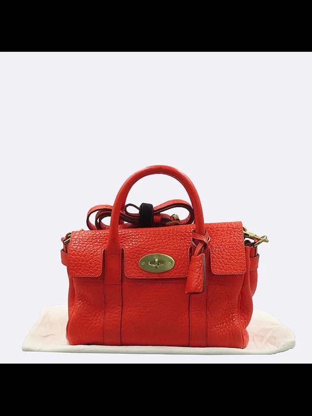 Mulberry Red Pebbled Leather Top-Handle Satchel with Gold Hardware